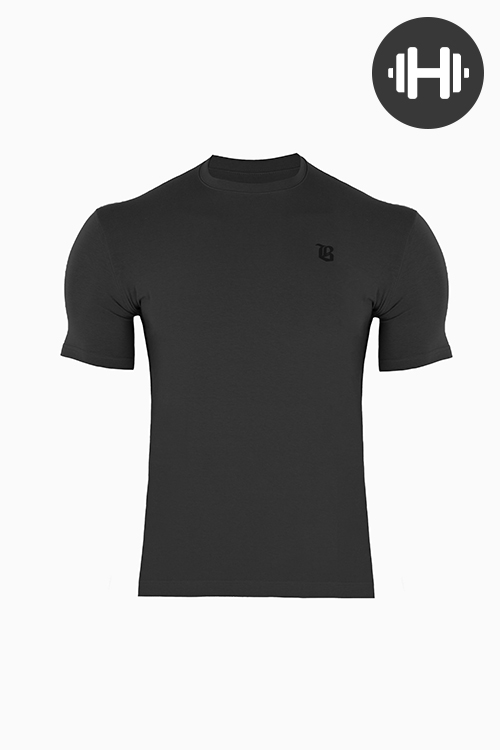 프리미엄 머슬핏 경이로운 반팔 티셔츠 블랙